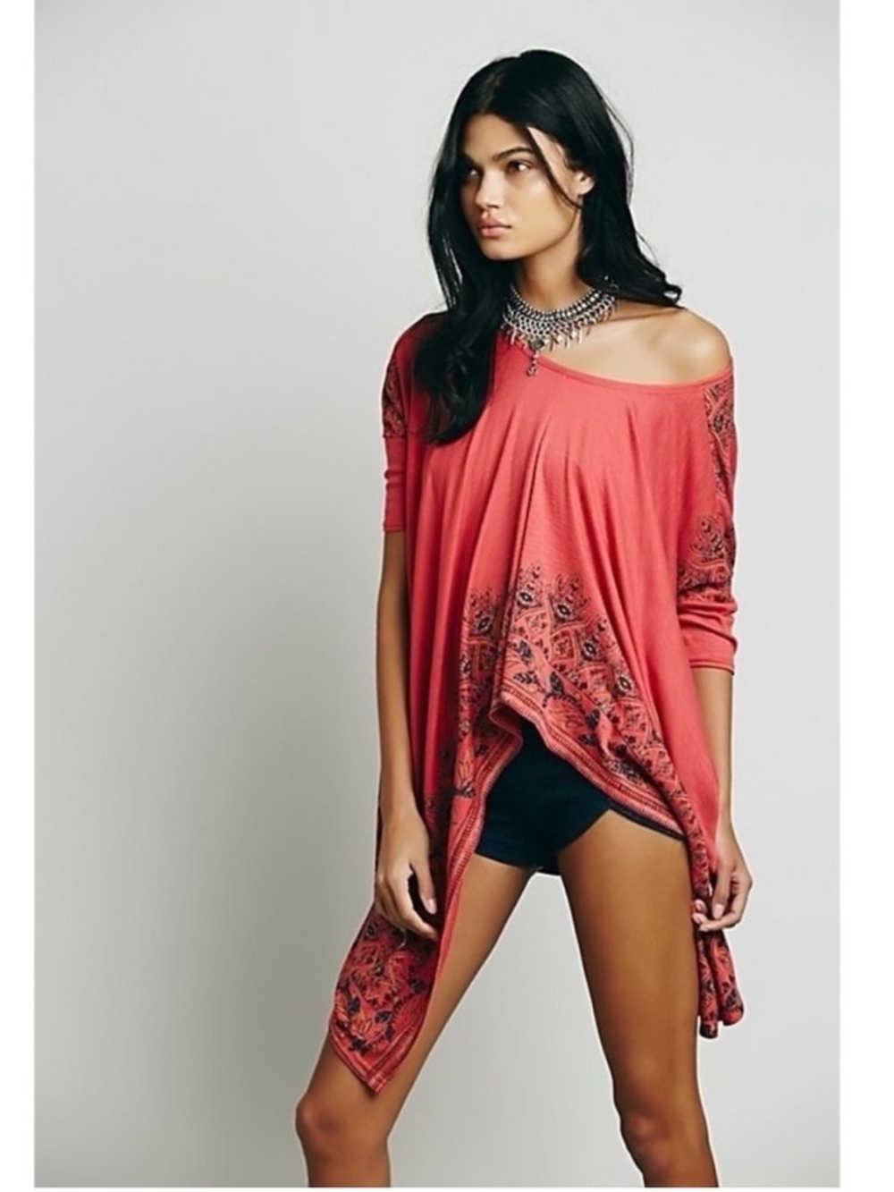 Free People Boho Country Western Pick Me Up Tee Size Small